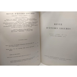 Revue d'études ligures - XXXIXème année n°1 Janvier/Mars 1973 +...