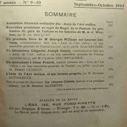 Wallonia - XXIe année n°9-10 Septembre-Octobre 1913