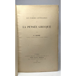 Les formes littéraires de la pensée grecque - bibliothèque de...