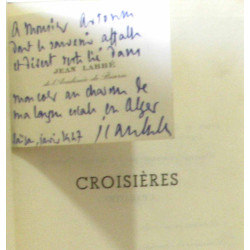 Croisières (avec hommage et lettre de l'auteur TRES RARE)