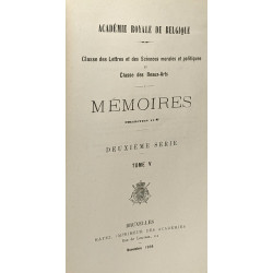 Mémoires - deuxième série TOME V - fascicule II (dernier):...