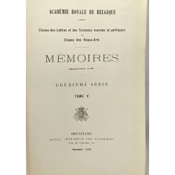 Mémoires - deuxième série TOME V - fascicule II (dernier):...