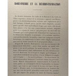 Robespierre et la déchristianisation - extrait des annales...