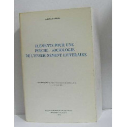 Éléments pour une psycho-sociologie de l'enseignement littéraire