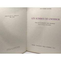 Les scribes de Cnossos - essai de classement des archives d'un...