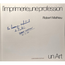 L'imprimerie une profession (avec hommage de l'auteur)