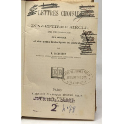 Lettres choisies du Dix-septième siècle avec une introduction des...