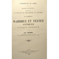 Marbers et textes antiques d'époque impériale - université de Gand...
