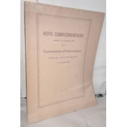 Note complémentaire publiée le 8 Octobre 1947 par la commission...