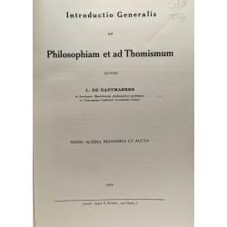 Introductio Generalis ad PHilosophiam et ad Thomismum - editio...