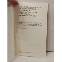 Sur les Grandes options du developpement economique et social de...