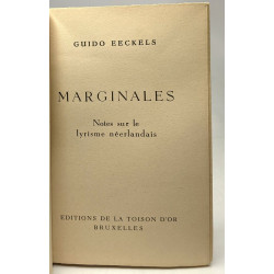 Marginales - notes sur le lyrisme néerlandais