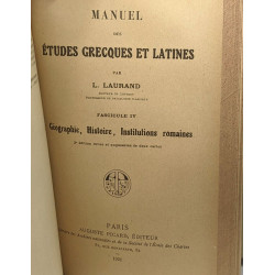 4 volumes compilés en un: Manuel des études grecques et latines...