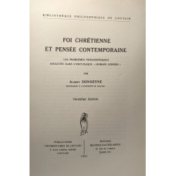 Foi chrétienne et pensée contemporaine - 3e édition - bibliothèque...