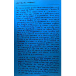 L'offre de monnaie - critique d'un concept | coll. économie et...