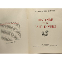 Histoire d'un fait divers - Exemplaire numéroté collection des...