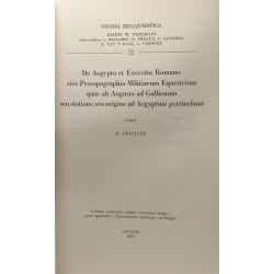 De Aegypto et Exercitu Romano sive Prosopographia Militiarum...