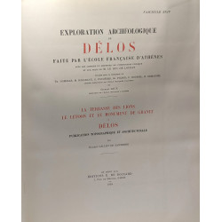 La terrasse des lions le Létoon et le monument de granit à Délos...