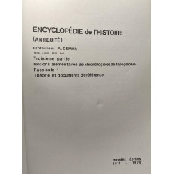 Encyclopédie de l'Histoire (antiquité) Troisième partie: notions...
