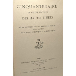 Cinquantenaire de l'école pratique des hautes études - mélanges...