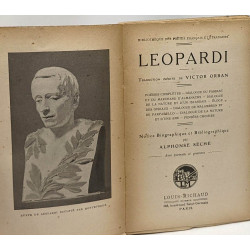 Leopardi - notice biographique et bibliographique par Alphonse...