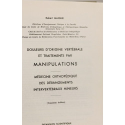 Douleurs d'origine vertébrale et traitements par manipulations