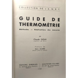 Guide de thermométrie méthodes réalisation des mesures préface de...