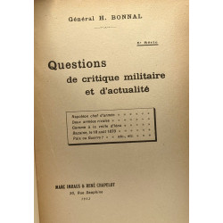 Questions de critique militaire et d'actualité