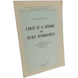 L'objet et la méthode des études mythologiques Leçon d'ouverture...