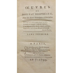 Oeuvres de Boileau Despréaux - TOME PREMIER