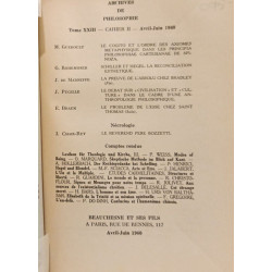 Archives de la philosophie - Comptes-rendus Avril Juin 1960