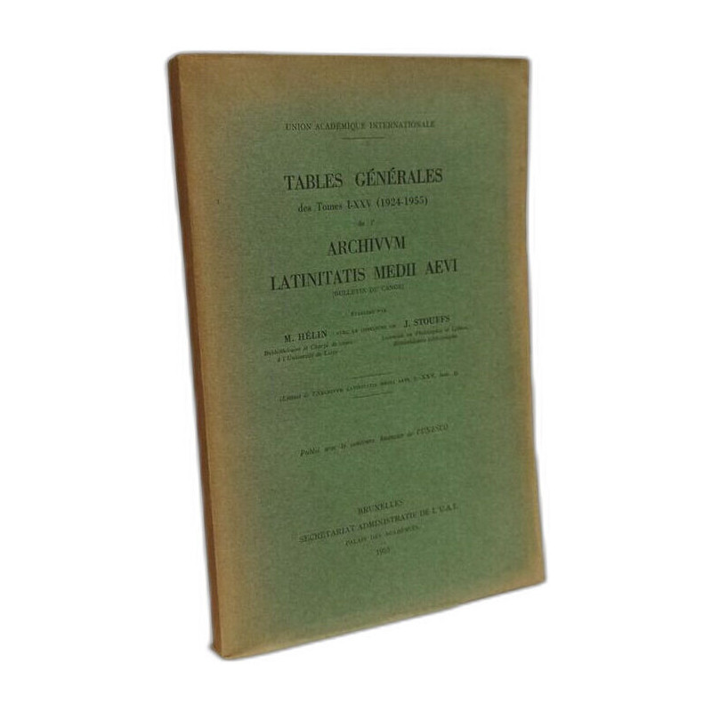 Tables générales des tomes I-XXV (1924-1955)