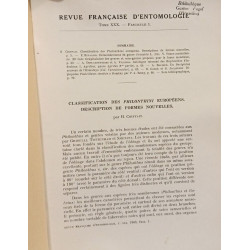 Revue française d'Entomologie - TOME XX fasc. 4 (1953) + TOME XXV...