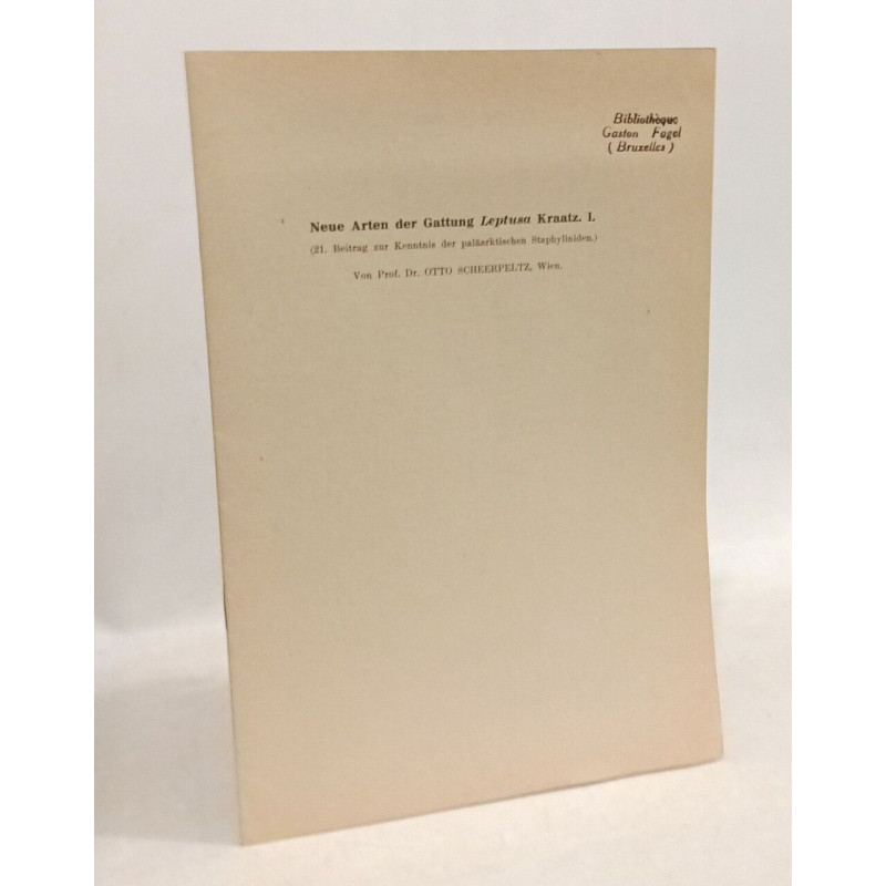 Neue arten der gattung leptusa Kraatz. I. - EXTRAIT