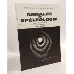 Annales de spéléologie - EXTRAIT - TOME 23 fascicule 2 + 3 1968 ,...
