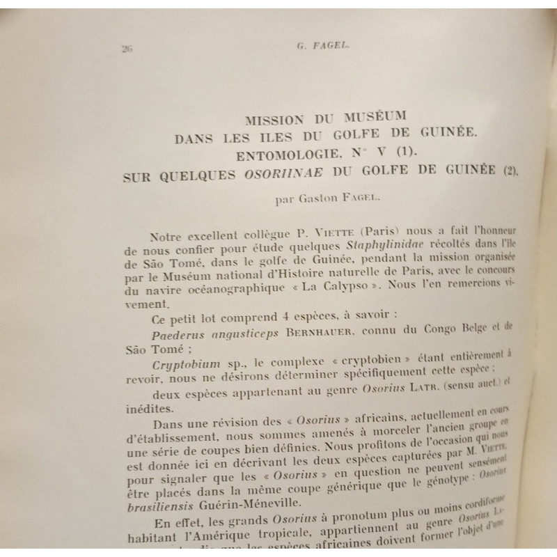 Mission du muséum dans les iles du golfe de guinée entomologie n°V...