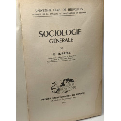 Sociologie générale / université libre de Bruxelles